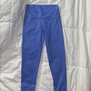 metallic blue aerie active wear leggings
